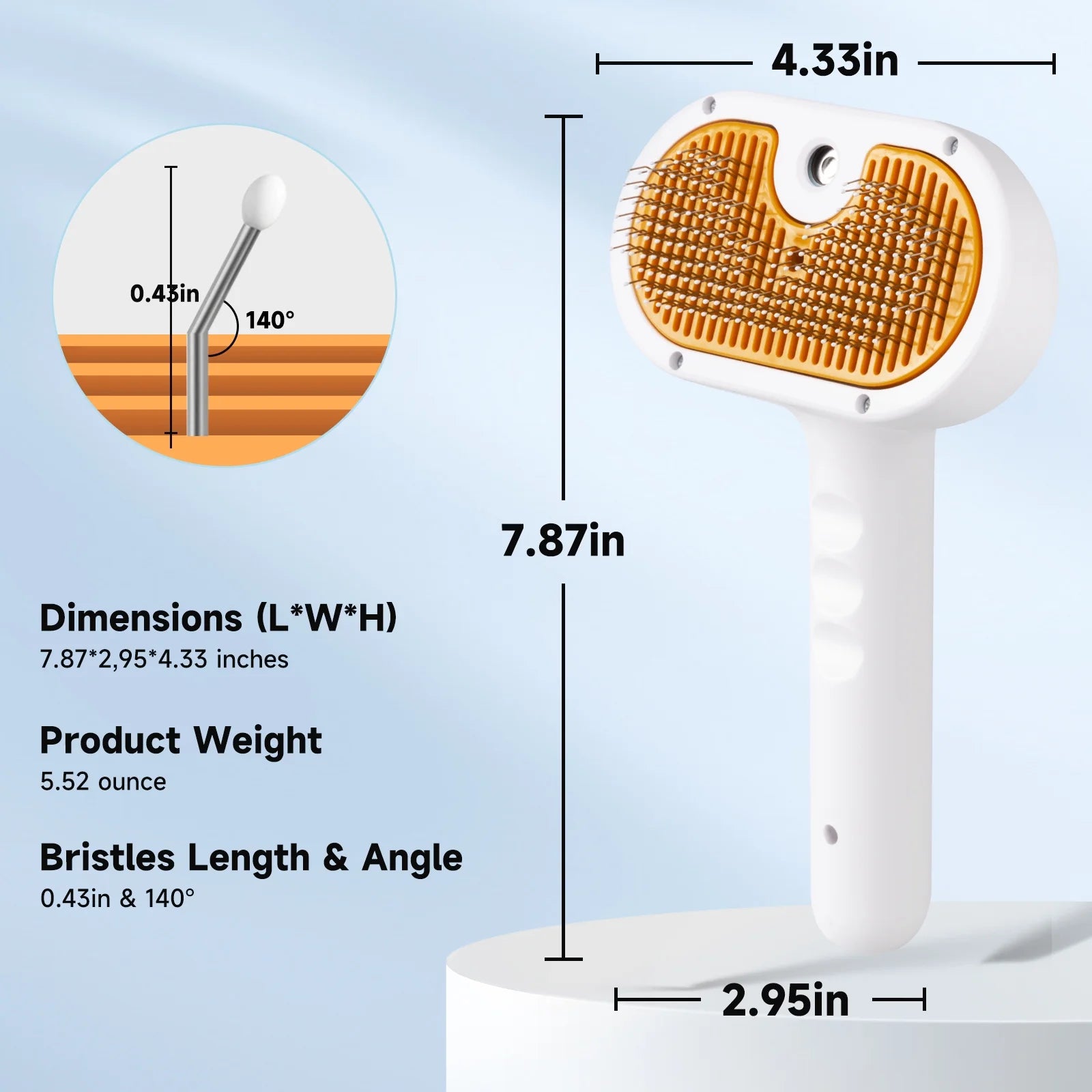 Pet Steam Brush for Dog & Cat - 3-In-1 Steam Grooming Brush for Shedding & Hair Removal - Self Cleaning Spray Comb with Mist for Long Haired Pets