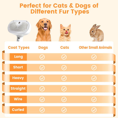 3-in-1 Steam Brush Hair Removal for your Dogs & Cats — Clean, Shiny!