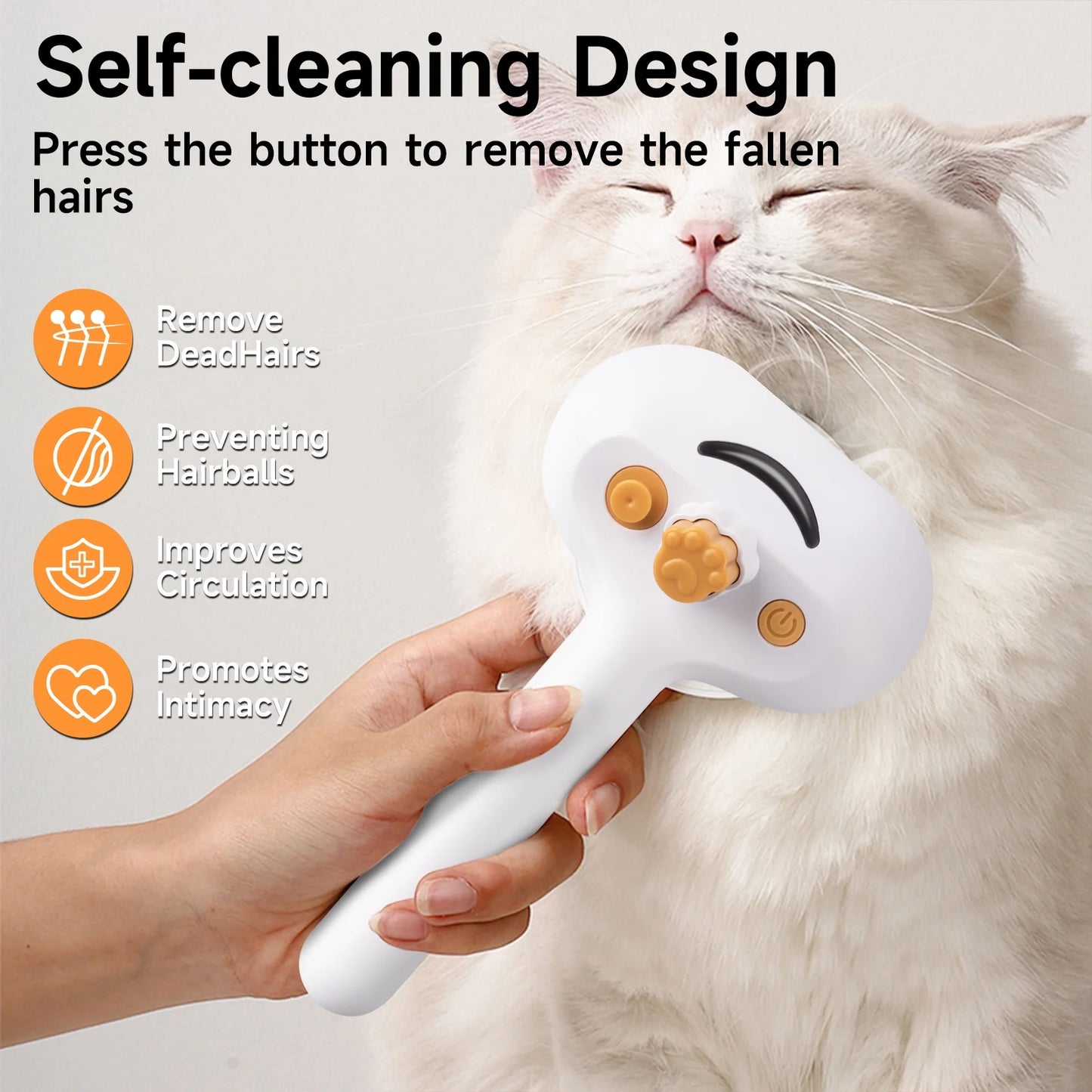Pet Steam Brush for Dog & Cat - 3-In-1 Steam Grooming Brush for Shedding & Hair Removal - Self Cleaning Spray Comb with Mist for Long Haired Pets