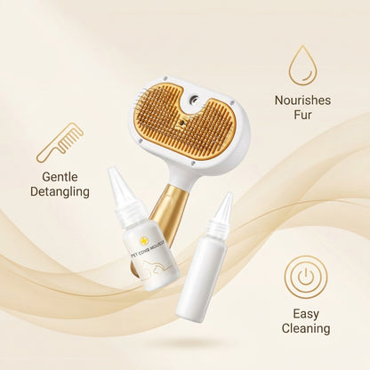 Pet Steam Brush for Dogs & Cats | 3-in-1 Grooming, De-Shedding & Mist Spray enhanced 3
